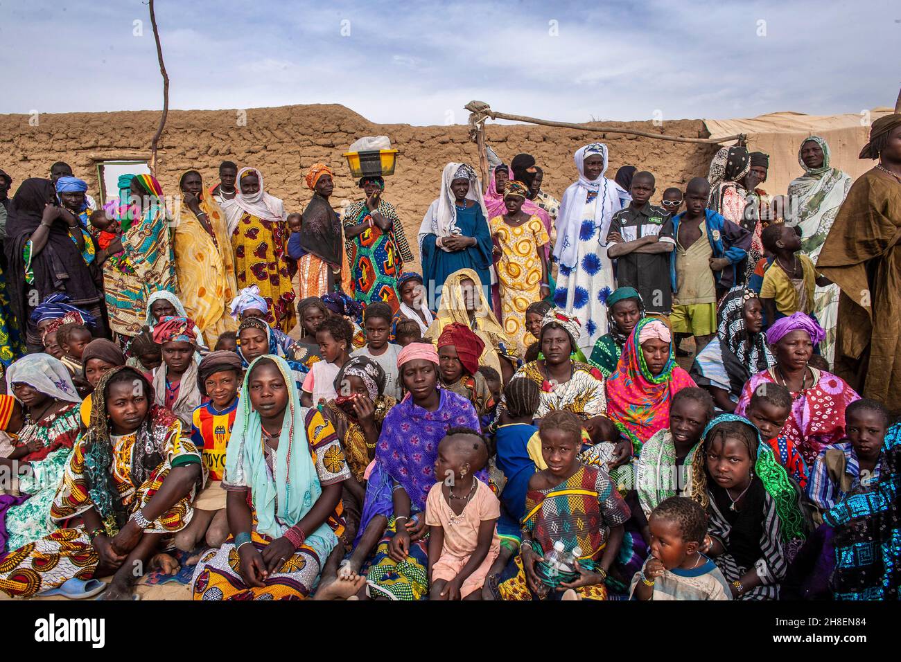 afrikanische Menschen, die in Bandiagara in der Region Mopti in Mali aufgenommen wurden Stockfoto