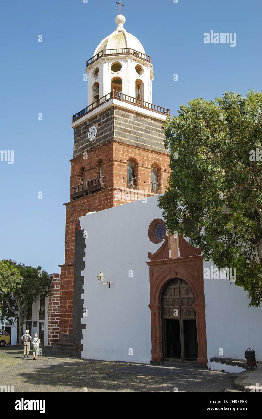 San Miguel Church Tower, Plaza De La Constitución, Teguise, Lanzarote, Kanarische Inseln, Spanien Stockfoto