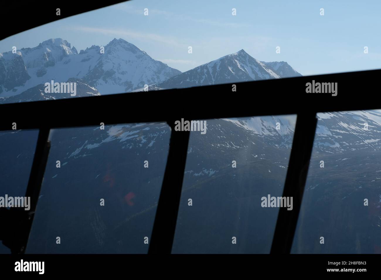 Hubschrauberansicht der Berge in Norwegen Stockfoto