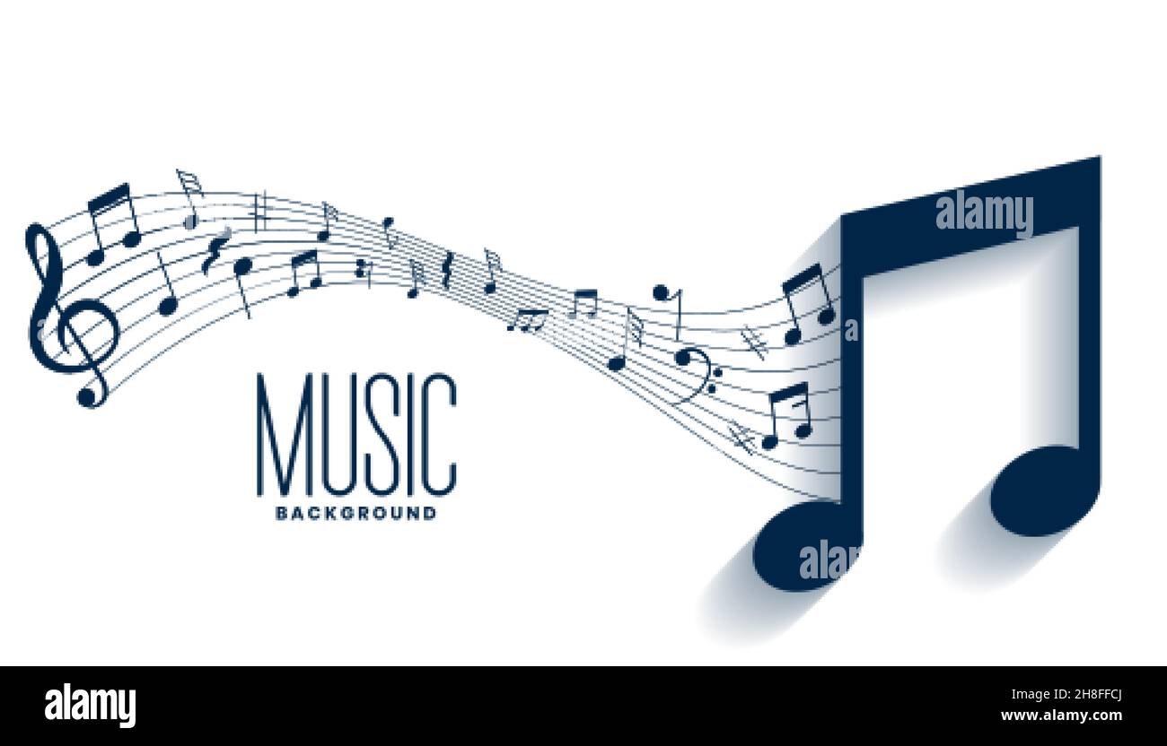 Musikalische Noten Pentagramm Hintergrunddesign Stock Vektor