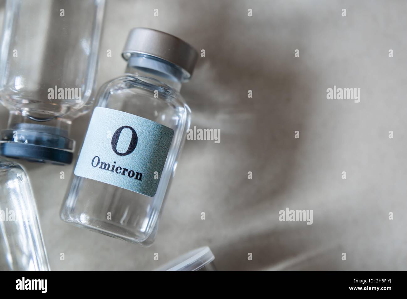 Impfstoff für die Omicron-Variante des Covid-19-Virus-Konzepts Stockfoto