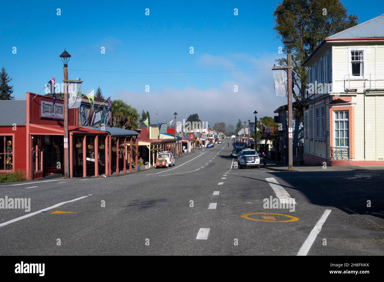 „Broadway“, Main Street, Reefton, Westküste, South Island, Neuseeland Stockfoto