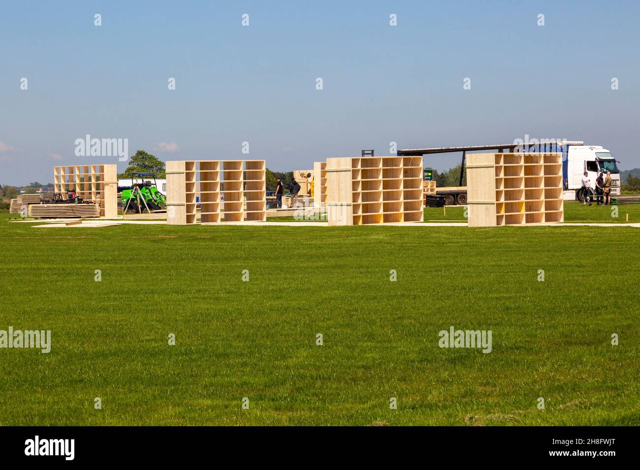 Filmset im Bau für The Power, Amazon Prime Film, Bawdsey, Suffolk, England, Großbritannien - Produktionsfirma, Sister Pictures Power Limited, 29 Mio. Stockfoto