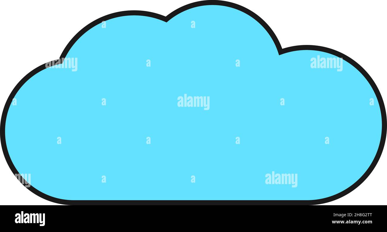 Symbol für flache Wolken. Einfaches blaues Himmelselement Stock Vektor