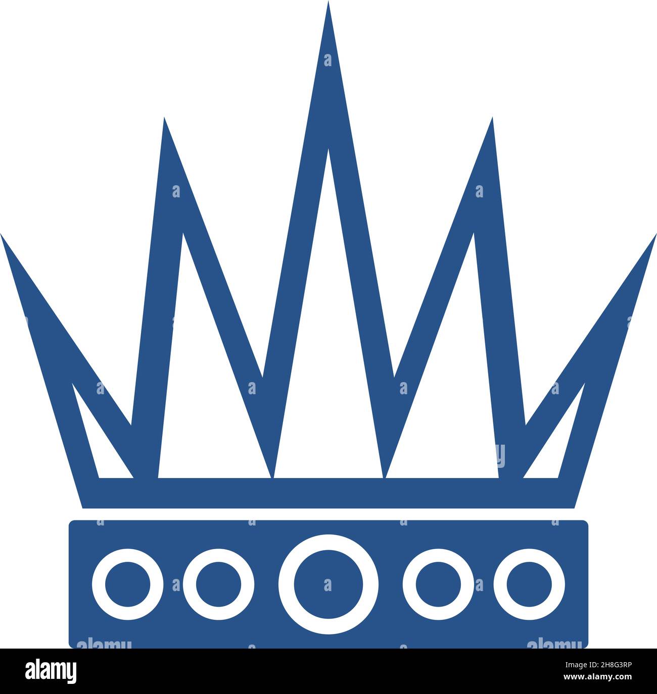 Blaue Krone. Königliche Mütze. Prinz oder Prinzessin Symbol Stock Vektor