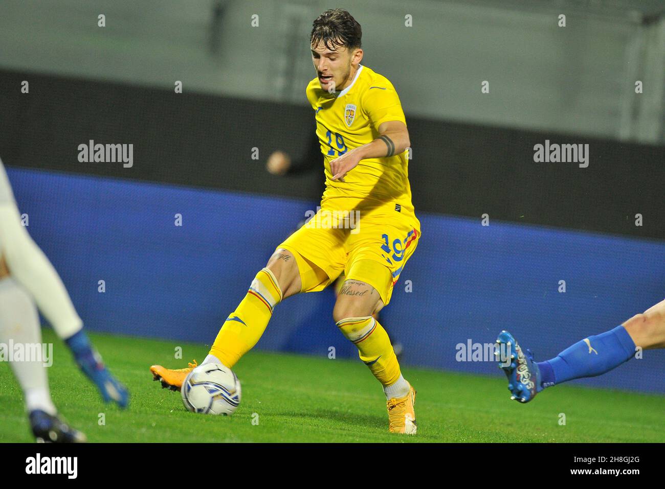 Ilie Stoica Ianis Romania U21 Spieler, während des Freundschaftsspiels zwischen Italien und Rumänien Endergebnis 4-2, Spiel im Benito Stirpe Stadium i gespielt Stockfoto