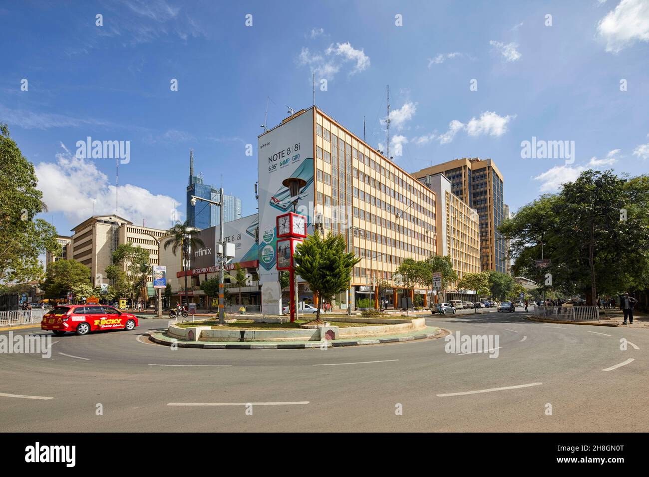 City Hall Kreisverkehr Nairobi Kenia Afrika Stockfoto