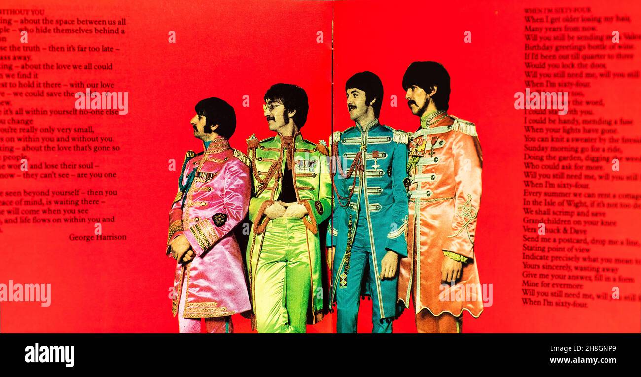 EMI CD Inlay - The Beatles - SG Peppers Lonely Hearts Club. Stockfoto