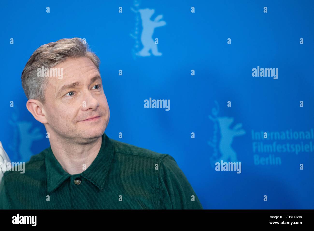 BERLIN, DEUTSCHLAND-Februar 10: Martin Freeman posiert bei der Fotoschau „The operative“ (die Agentin) während der Berlinale 69th Stockfoto