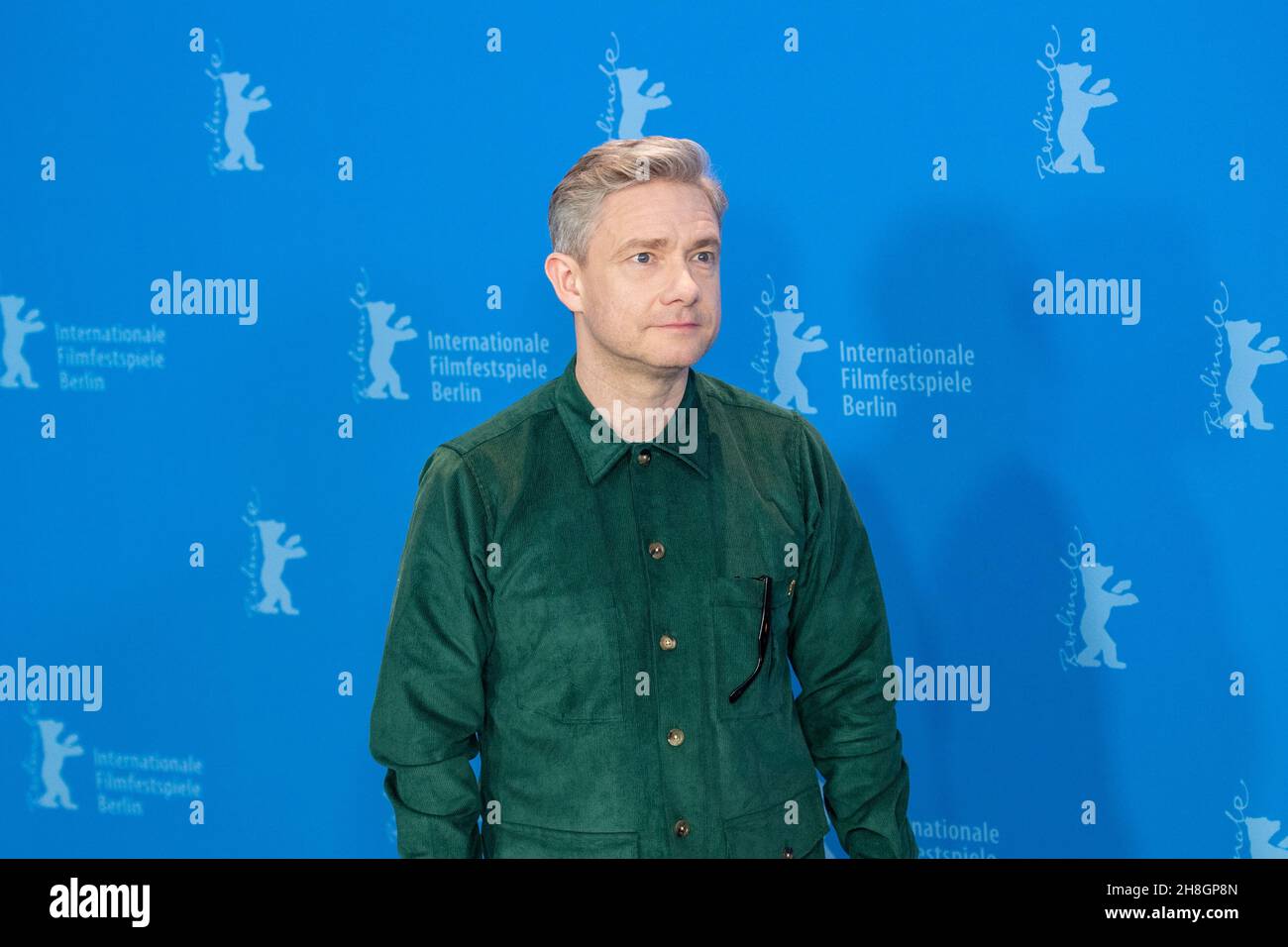 BERLIN, DEUTSCHLAND-Februar 10: Martin Freeman posiert bei der Fotoschau „The operative“ (die Agentin) während der Berlinale 69th Stockfoto