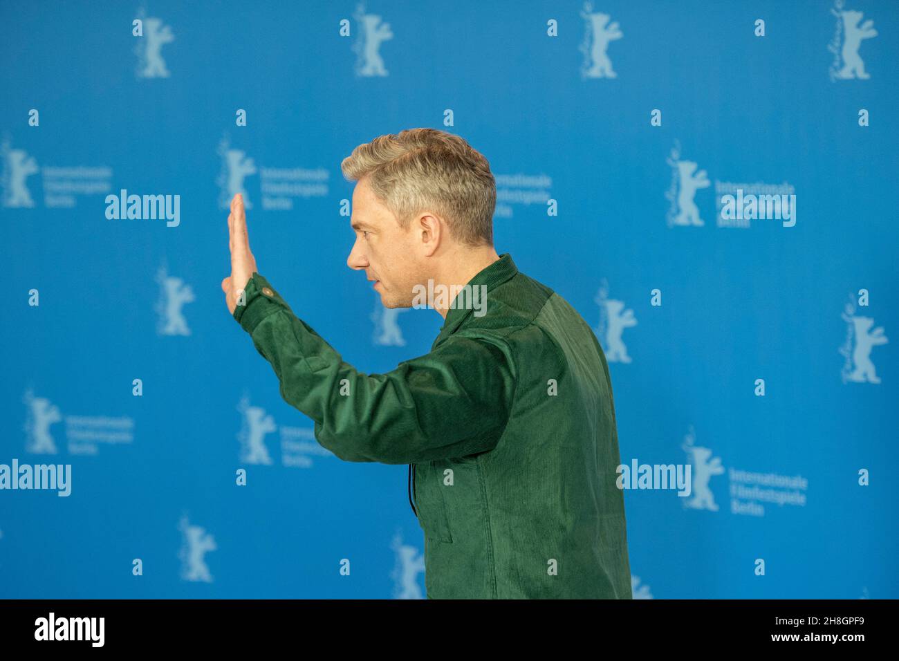 BERLIN, DEUTSCHLAND-Februar 10: Martin Freeman posiert bei der Fotoschau „The operative“ (die Agentin) während der Berlinale 69th Stockfoto