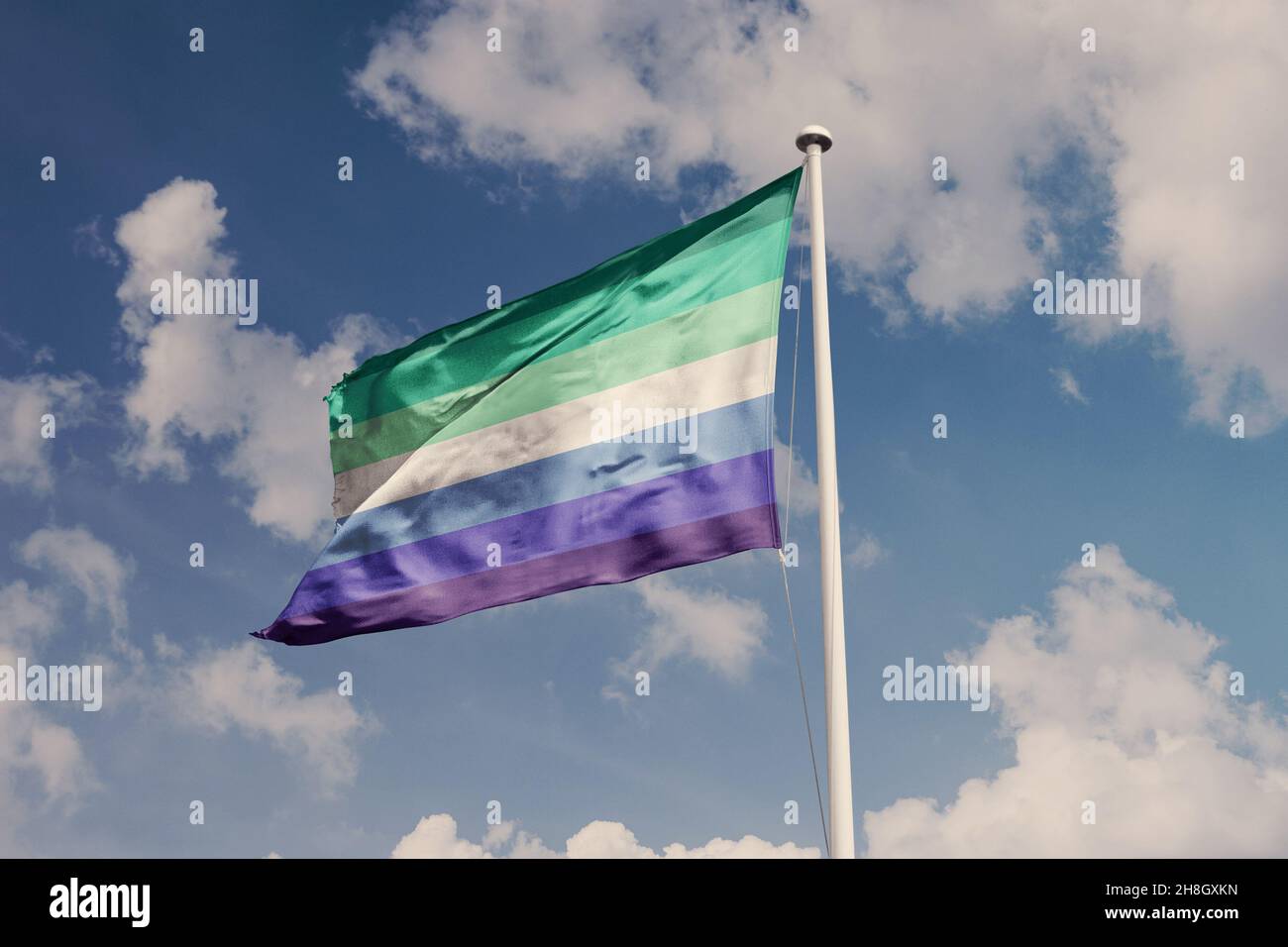 Flagge für schwule Männer Stockfoto