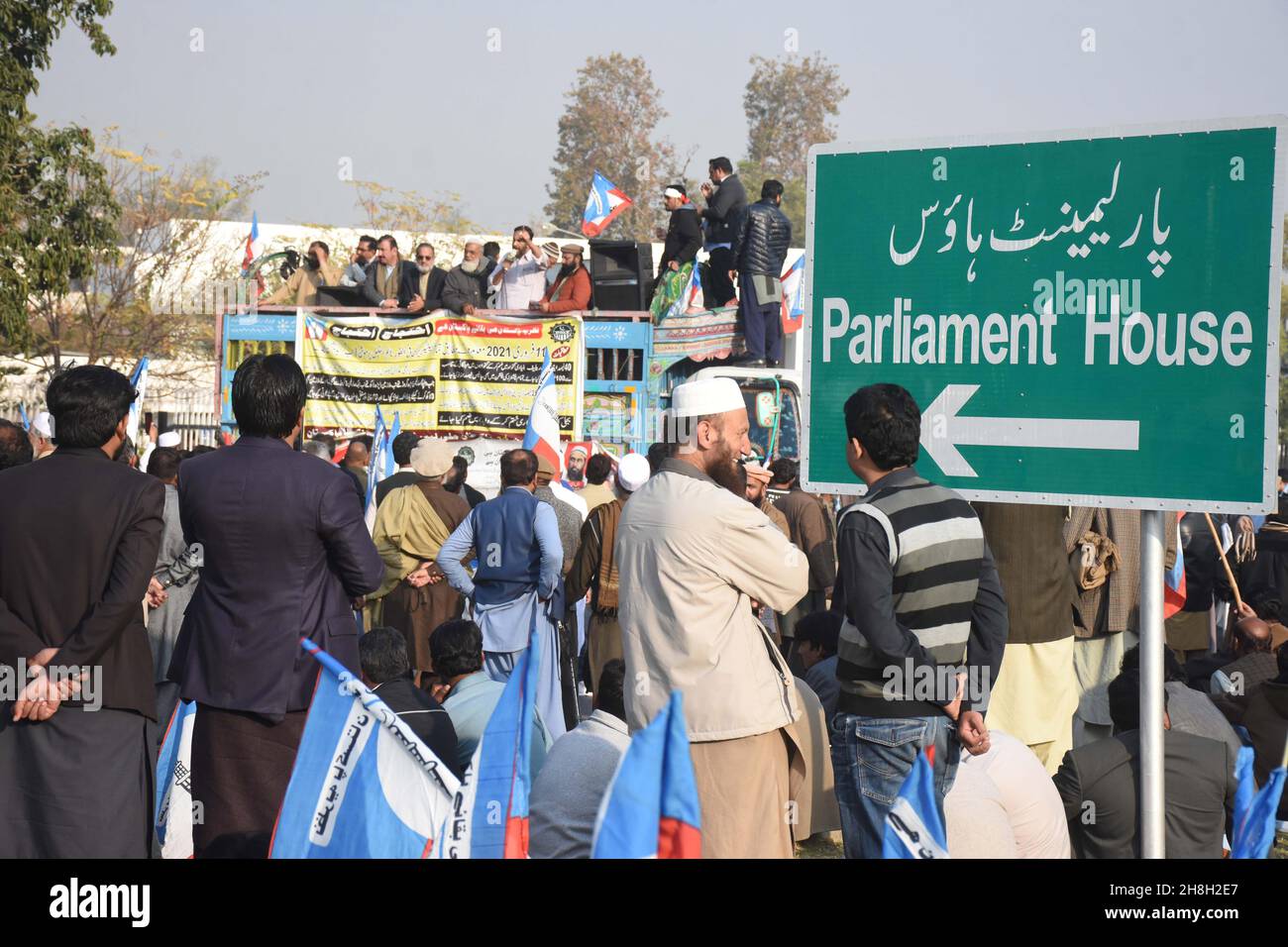 ISALAMABAD, RAWALPINDI Alle pakistanischen Geschäftsleute protestieren gegen Regierungspolitik und Steuern Stockfoto