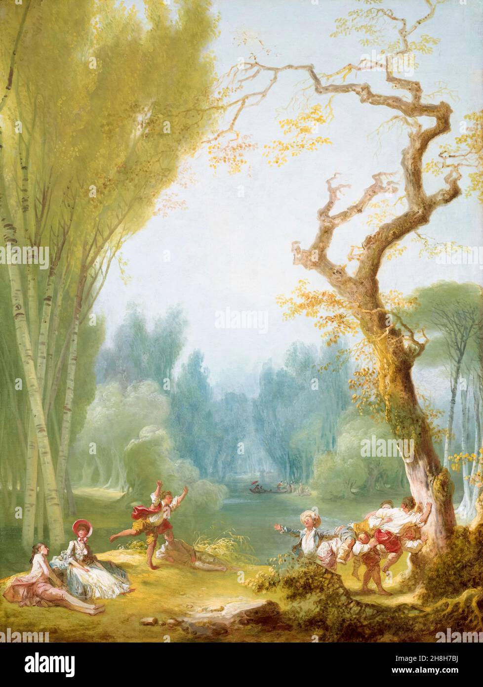 Jean Honoré Fragonard, Ein Spiel von Pferd und Reiter, Gemälde, 1775-1780 Stockfoto