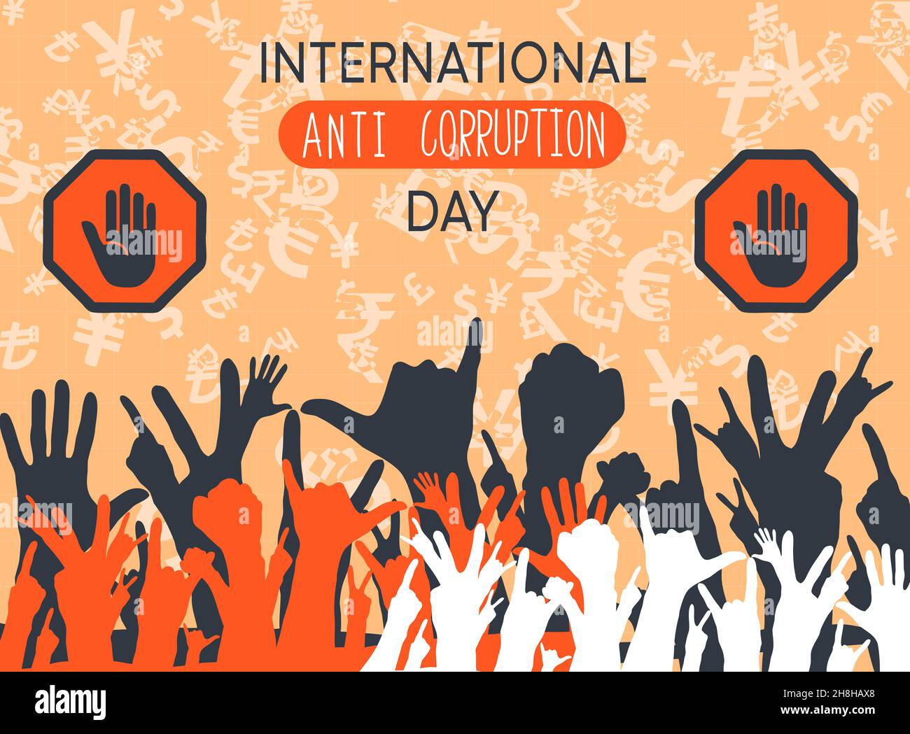 Anti Korruption Tag Poster Vorlage Banner Stockfoto