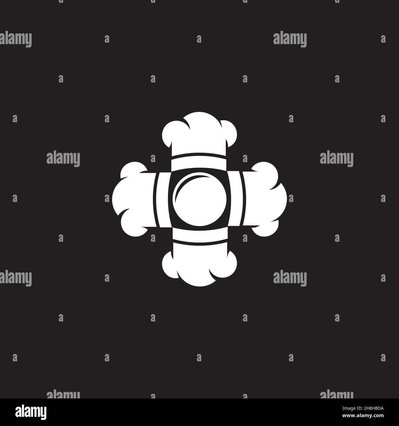 Chefhut einfacher runder Strudel-Logo-Vektor Stock Vektor