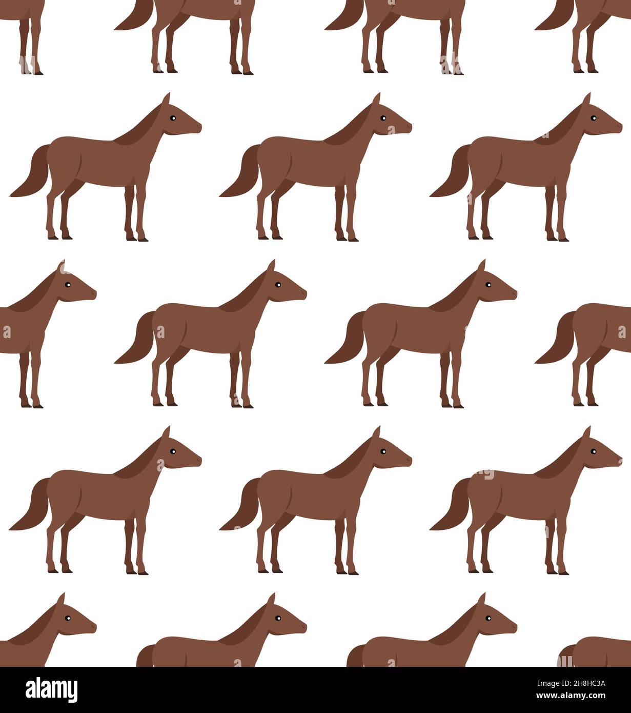 Nahtloses Muster mit Lorbeer Laufpferden und Reitern. EPS 10 Stock Vektor