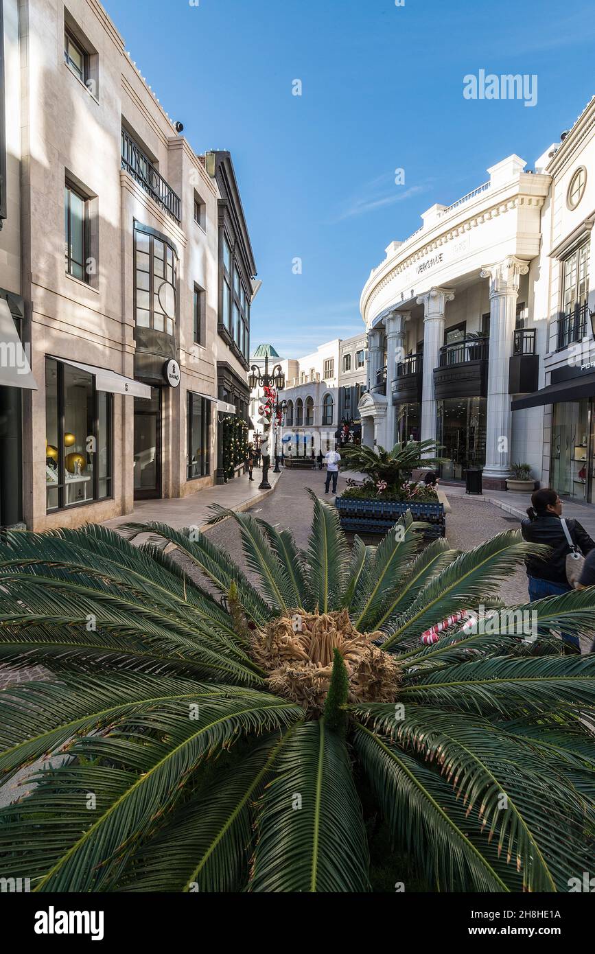 Ein High-End-Abschnitt des Rodeo Drive, Via Rodeo Stockfoto