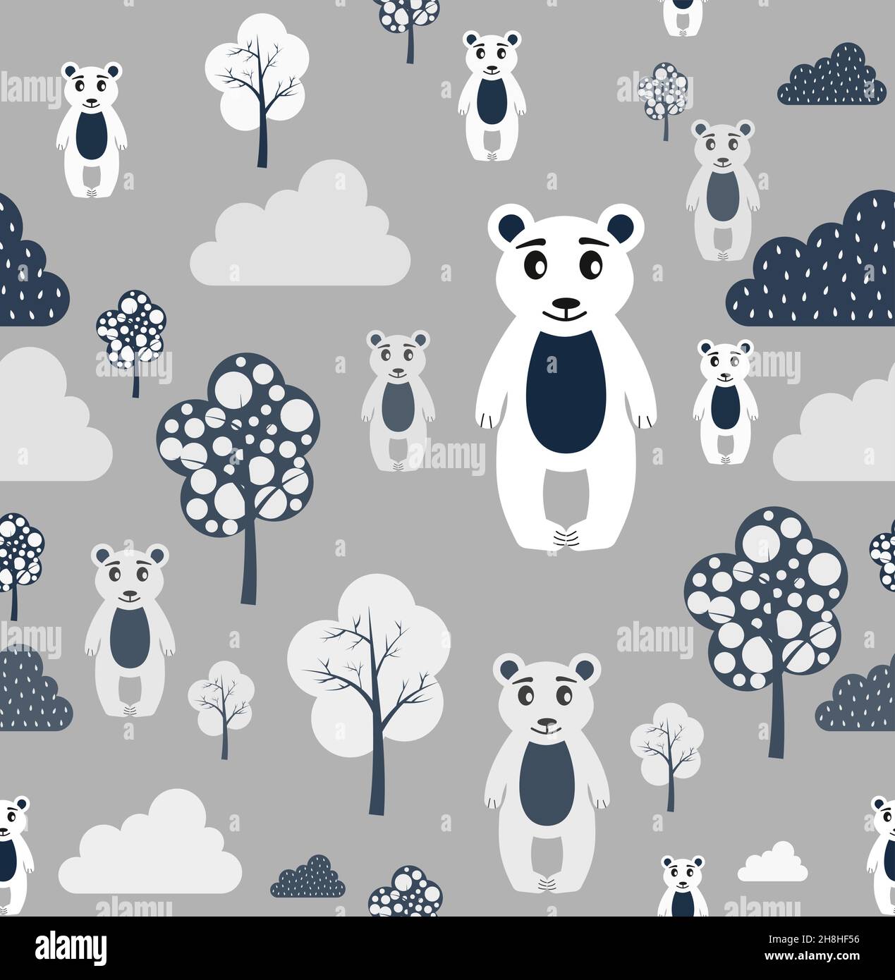 Vektor skandinavisches Muster. Tiere, Bären Wigwam Berge asketische eps Stock Vektor