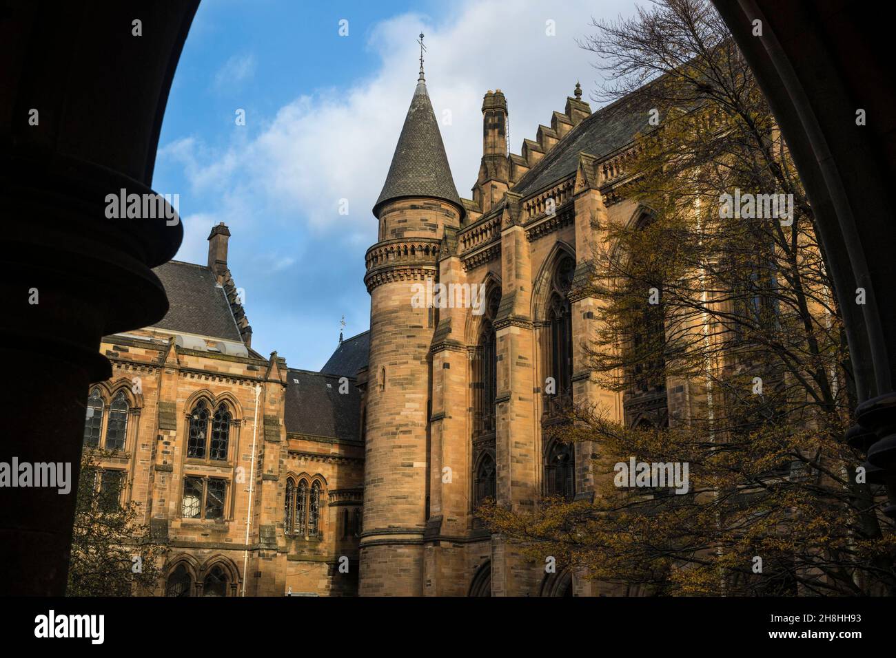 Vereinigtes Königreich, Schottland, Glasgow, University of Glasgow, erbaut im 15. Jahrhundert unter Jacques II. Von Schottland, viertälteste Universität der angelsächsischen Welt, Ort, der die Harry Potter-Saga inspirierte Stockfoto