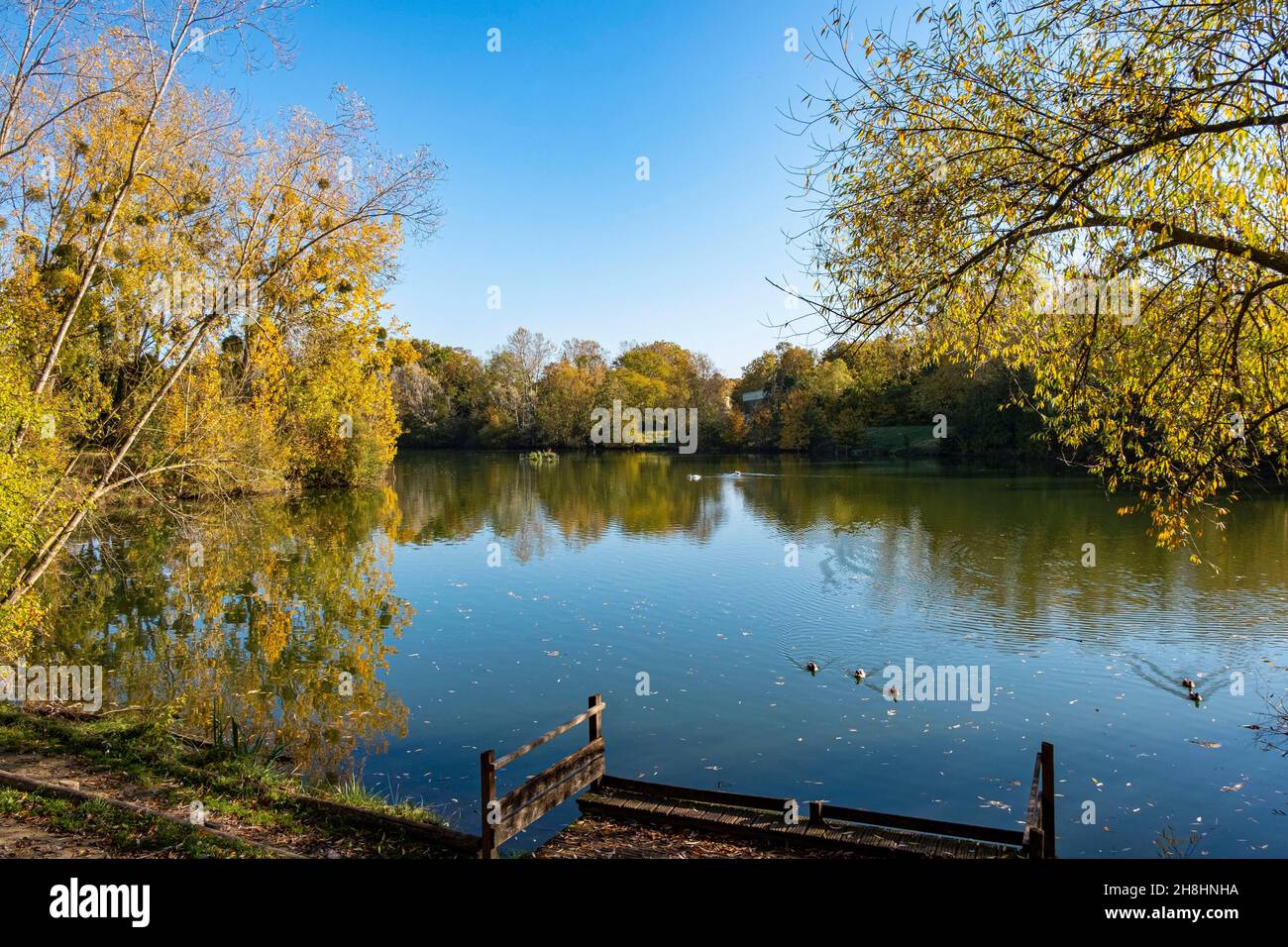 Frankreich, Essonne, Longpont sur Orge, die Becken von Longpont Stockfoto