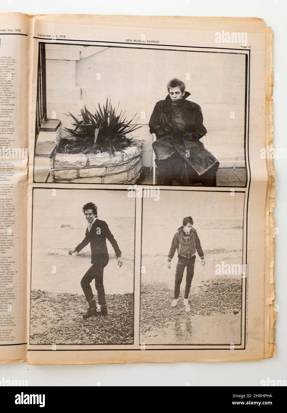 Feature zu The Clash in 1970s NME Magazine Stockfoto