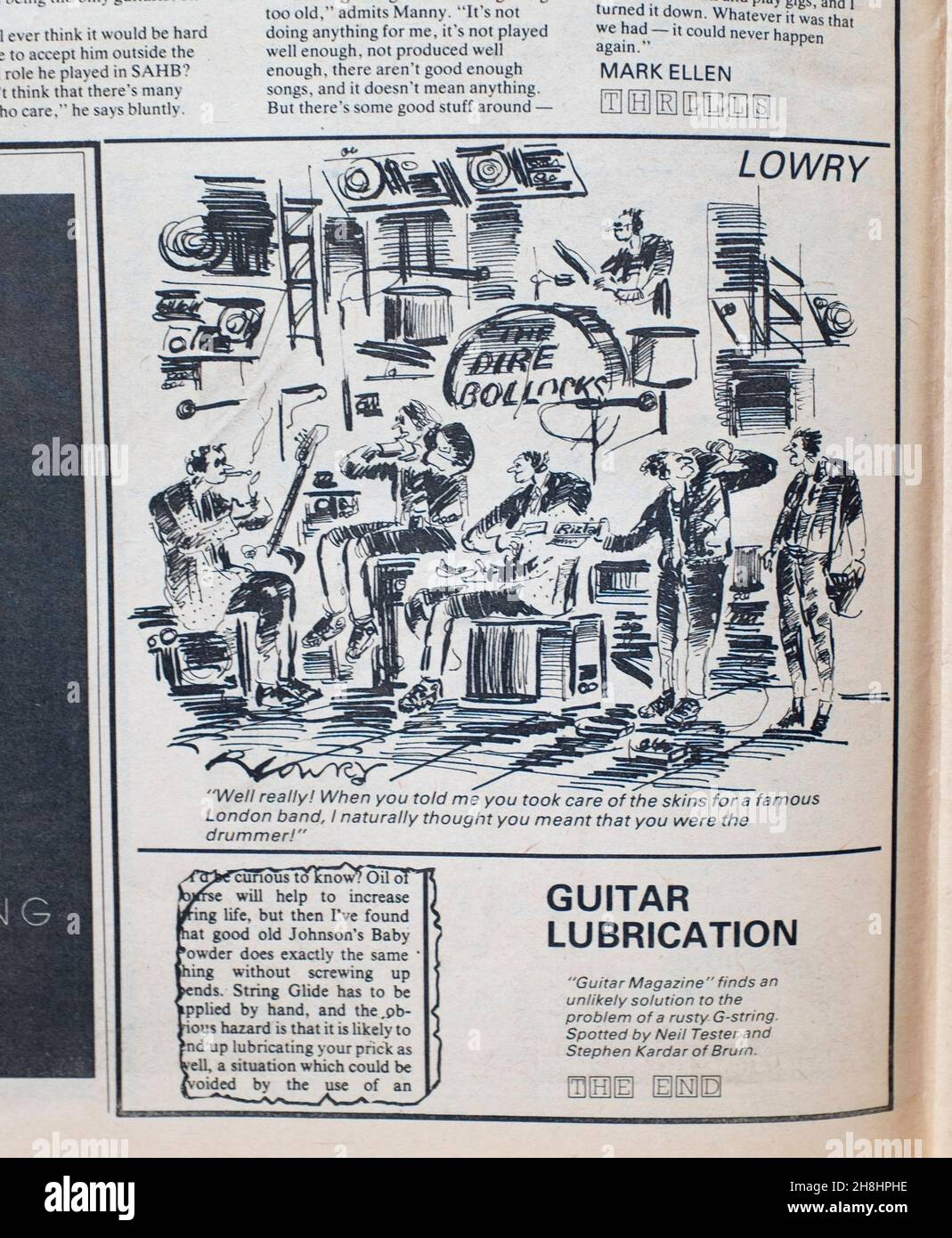 Ray Lowry Cartoon in 1970s NME Magazine Stockfoto