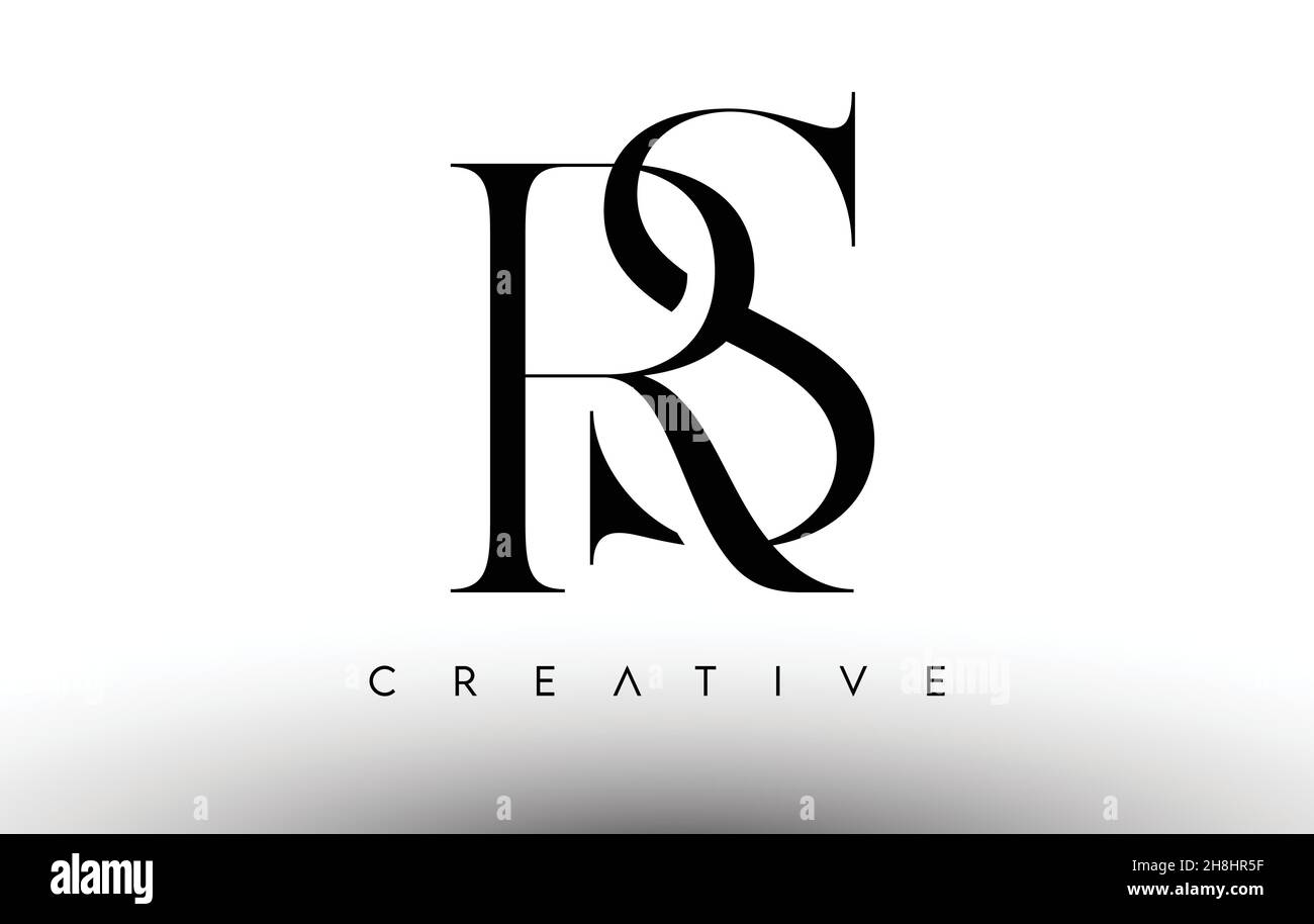 RS Minimalist Serif Modern Letter Logo in Schwarz und Weiß. RS Creative Serif Logo Design Icon Branding-Vektor Stock Vektor