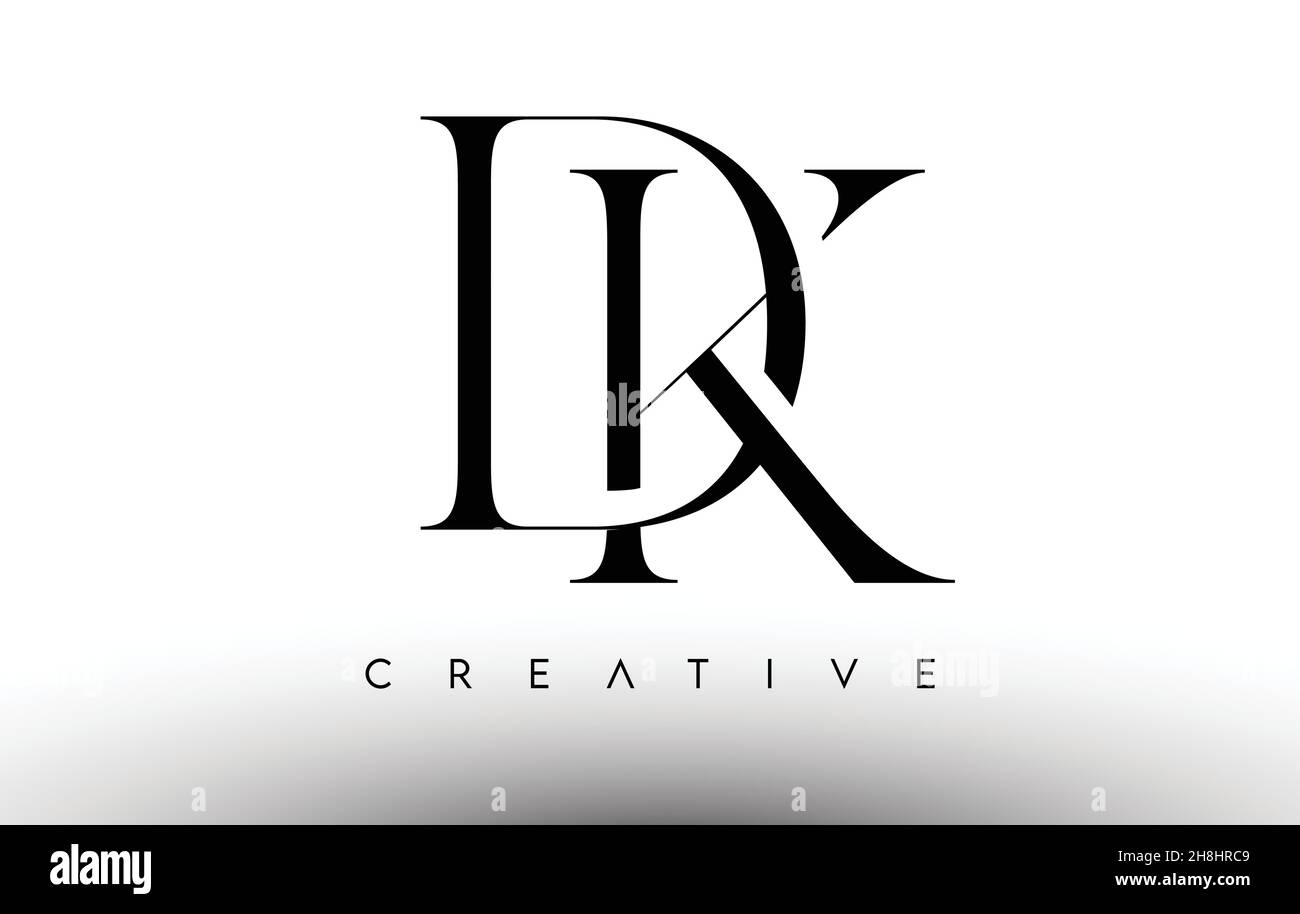 DK Minimalist Serif Modern Letter Logo in Schwarz und Weiß. DK Creative Serif Logo Design Icon Branding-Vektor Stock Vektor