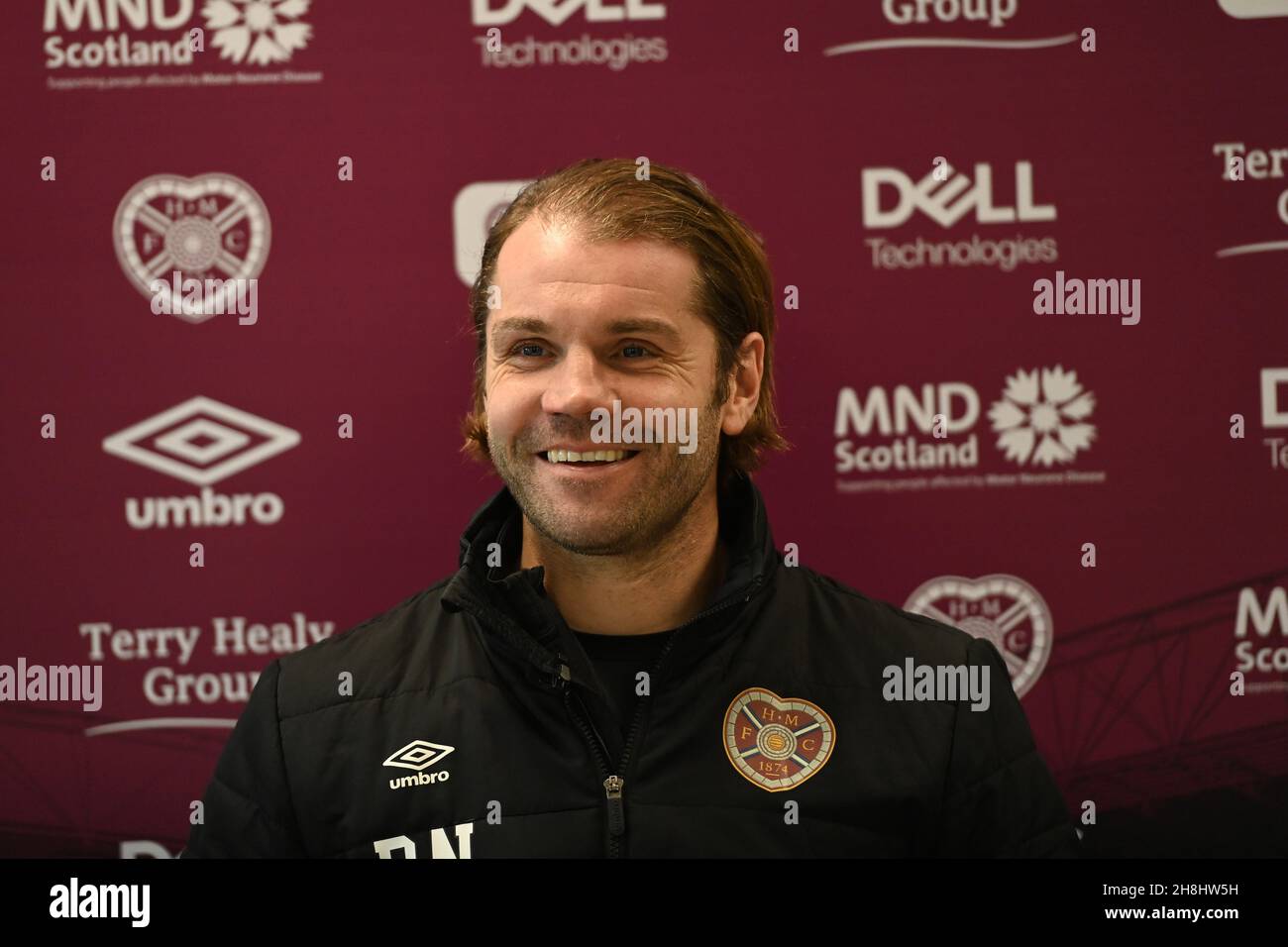 Oriam Edinburgh Schottland .UK . 30th Nov 21 Hearts Manager Pressekonferenz für Celtic Match . Kredit: eric mccowat/Alamy Live Nachrichten Stockfoto