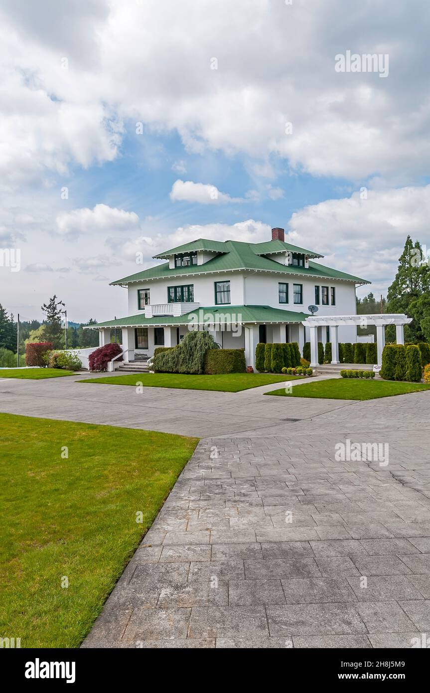 Olson Mansion und Golfplatz in Lake Wilderness, Washington. Stockfoto