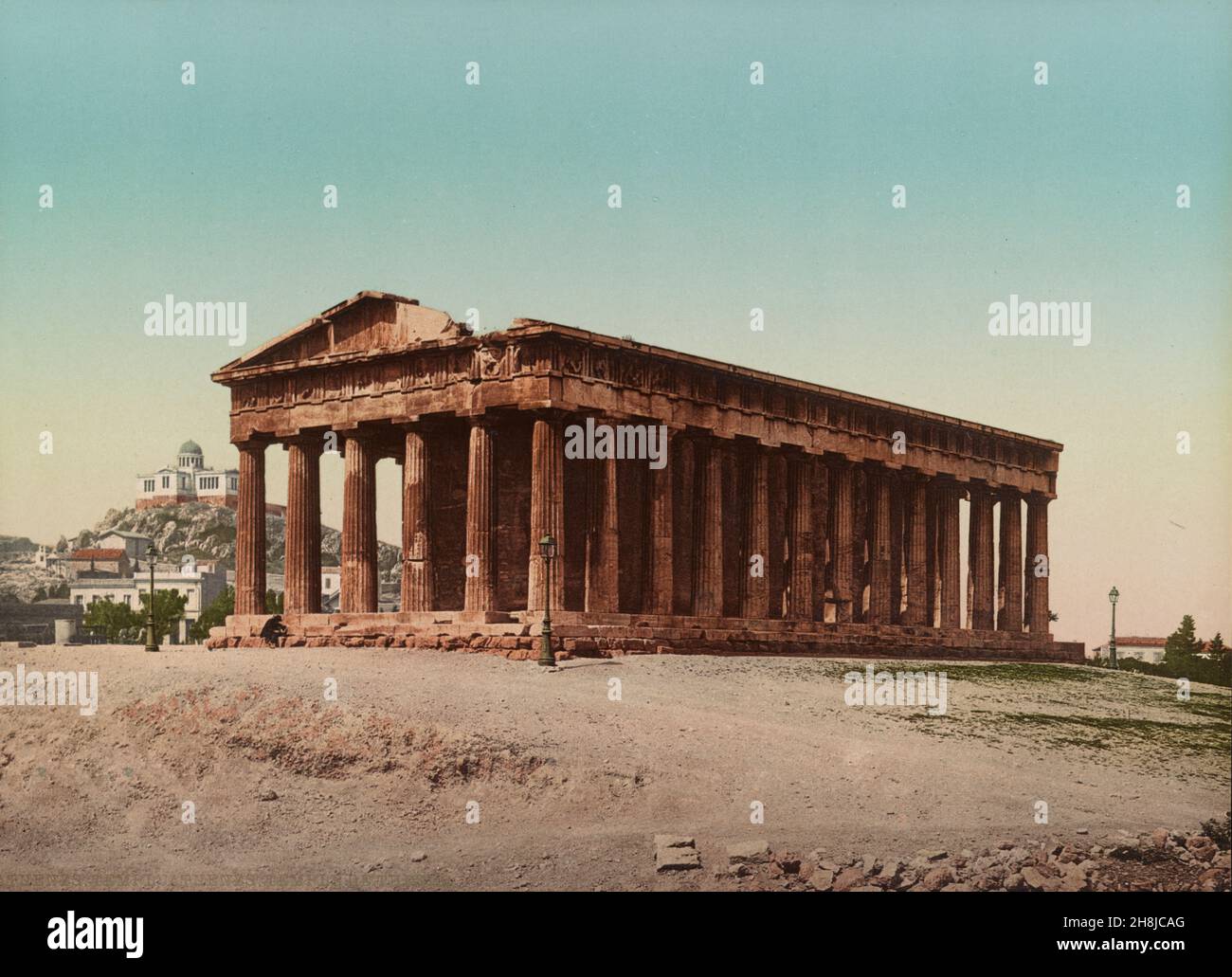 Der Tempel des Hephaestus. Früher bekannt als der Tempel Theseus in Athen, Griechenland, Vintage Photochrom Farbdruck ca. 1890-1910 Stockfoto