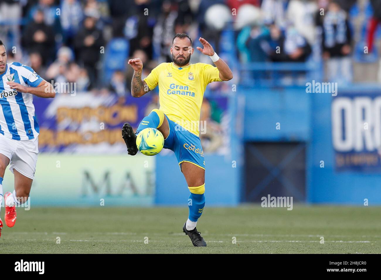 Leganes, Spanien. 28th. November 2021. Jese Rodriguez (Las Palmas) Fußball: Spanisches Spiel „La Liga Smartbank“ zwischen CD Leganes 4-1 UD Las Palmas im Estadio Municipal de Butarque in Leganes, Spanien. Quelle: Mutsu Kawamori/AFLO/Alamy Live News Stockfoto