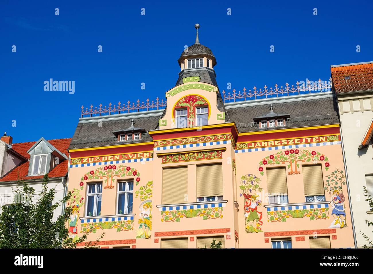 Haus mit 4 Saisons Wittenberge, Brandenburg, Deutschland Stockfoto