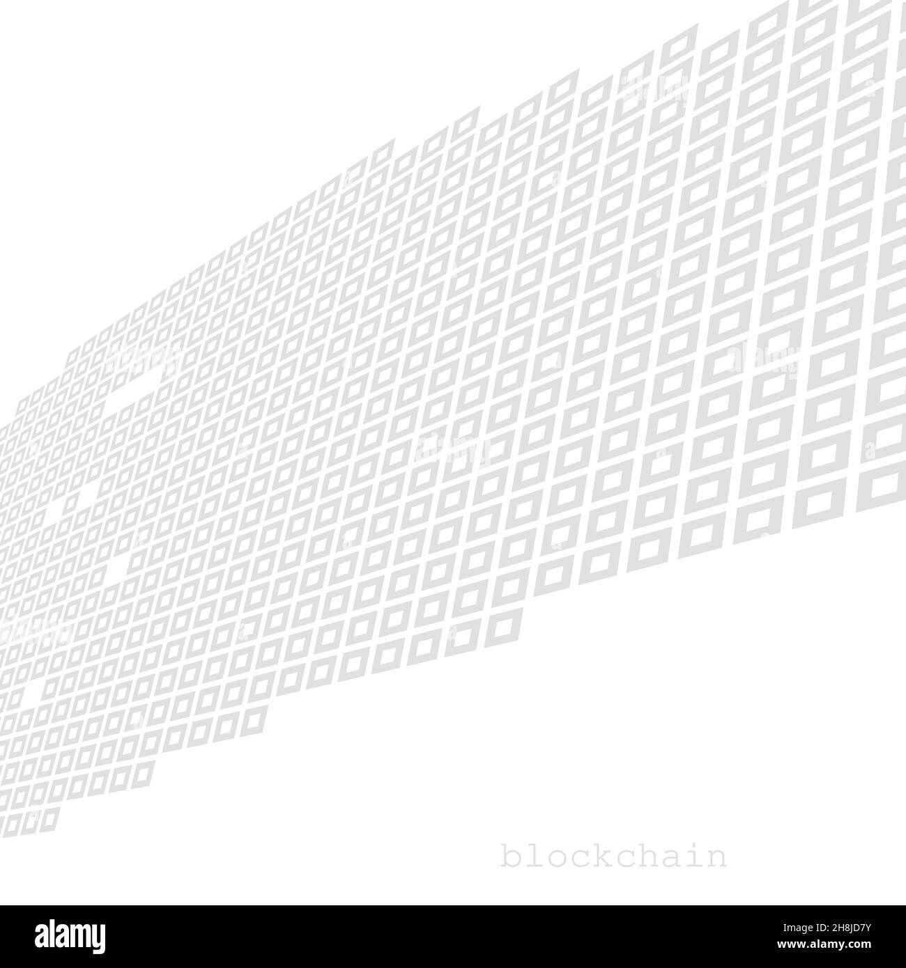 Einfache Blockchain-Visualisierung. Minimale Vektorgrafik. Graue Kette von Blöcken auf weißem Hintergrund Stock Vektor