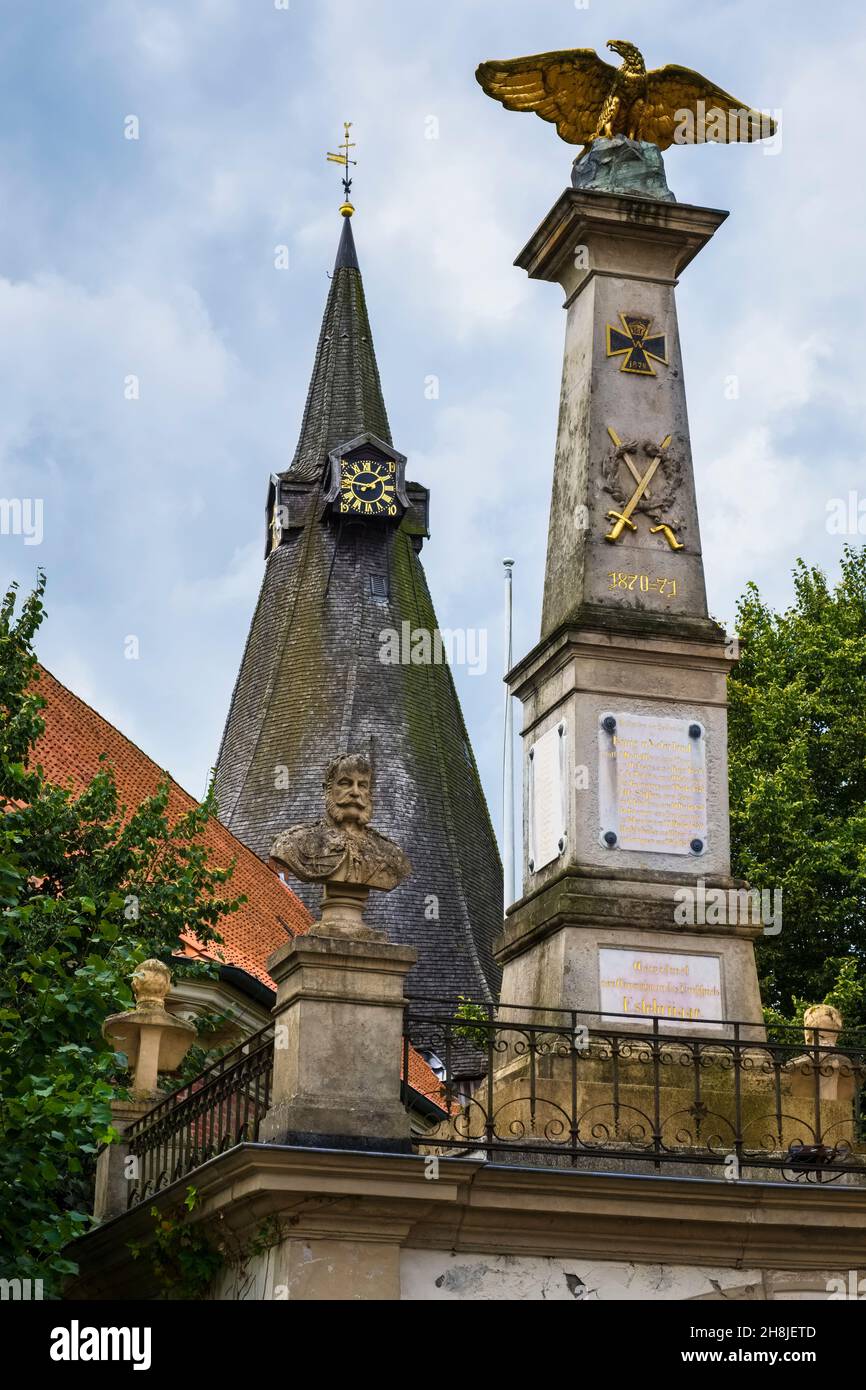Kriegsdenkmal 1870-71 Kirche St. Martini, Estebrügge, Niedersachsen, Deutschland Stockfoto