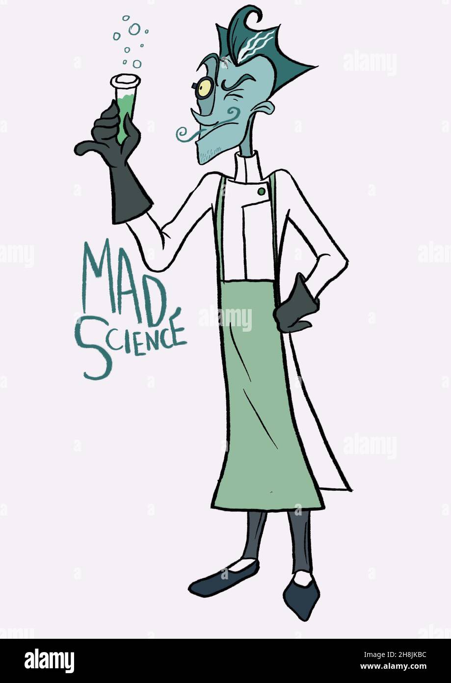 Eine verrückte Illustration für Wissenschaftler Stockfoto