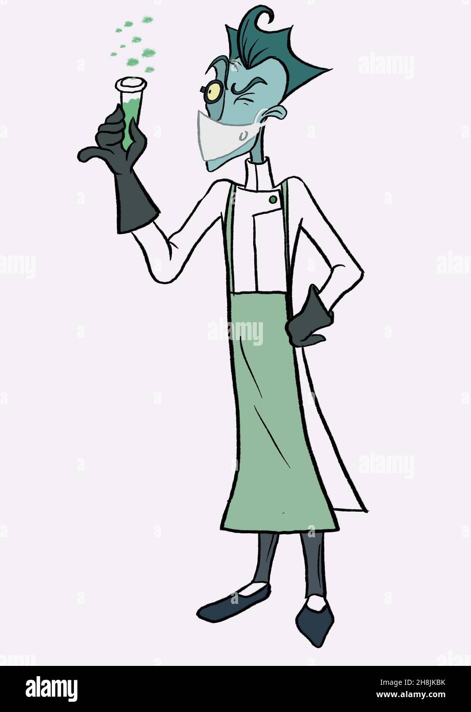 Eine verrückte Illustration für Wissenschaftler Stockfoto