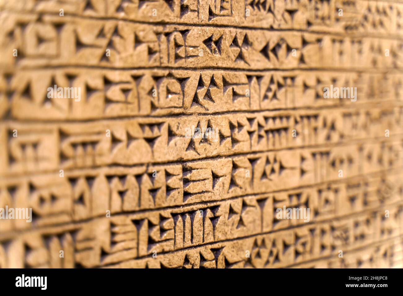 Babylonischen historischen schriftlich Hintergrund. Alte Hieroglyphen der sumerischen und babylonischen Zivilisationen. Archäologische Objekte und Antiquitäten. Hochwertige Fotos Stockfoto