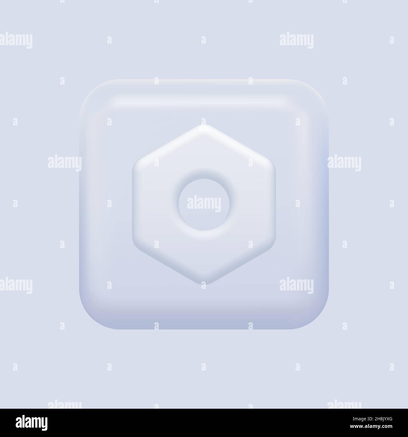 Symbol Für Isolierte Einstellungen. Weißes Quadratisches Element. Vektorgrafik Stock Vektor