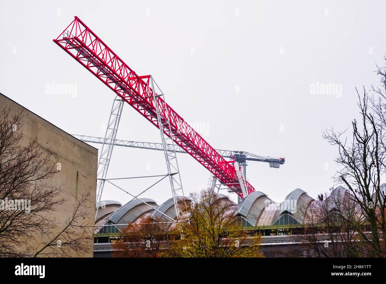 Krananlage am Ostbahnhof, Berlin, Deutschland Stockfoto