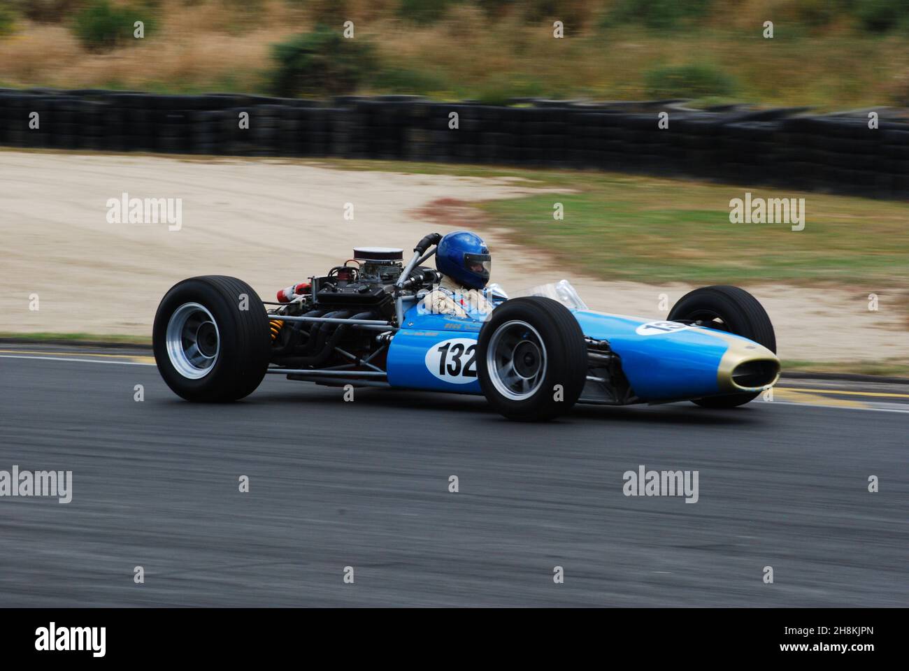 #132 Brian Grants bekannter 1969 ex Leonard Begg, FA Begg Chevrolet V8. Dieses Auto hat einen Daimler V8. Nehmen Sie die Howden Ganley Fstival 2015 Stockfoto