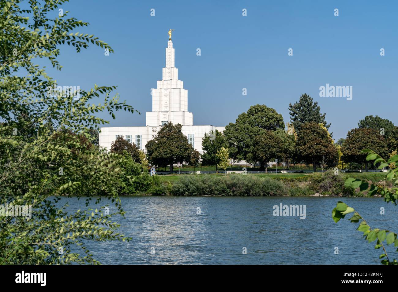 Berühmte mormon Tempel Kirche in Idaho Falls, Idaho Stockfoto