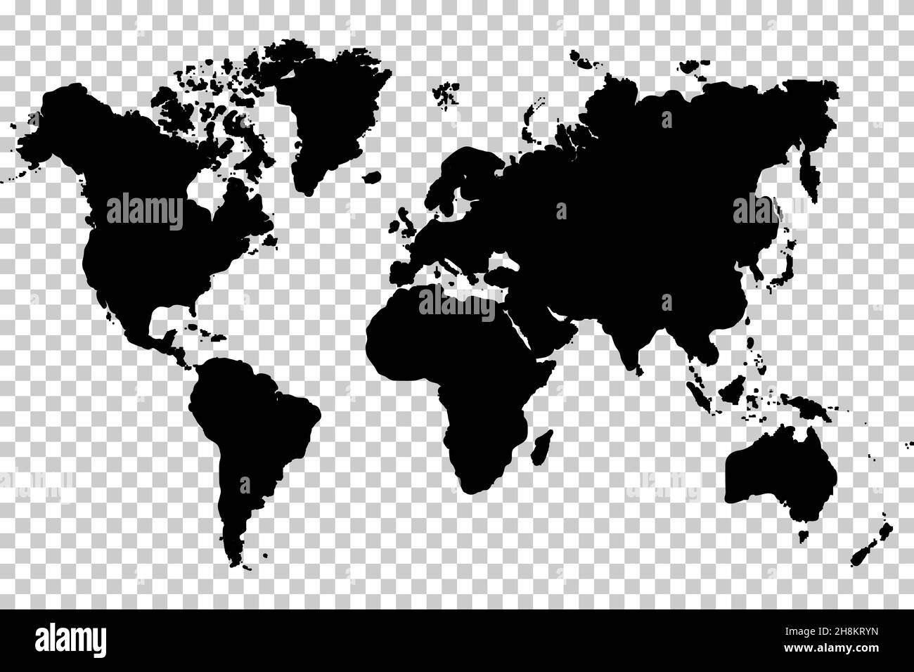 Weltkarte Vektor Illustration flache Design isoliert auf transparentem Hintergrund. Stock Vektor