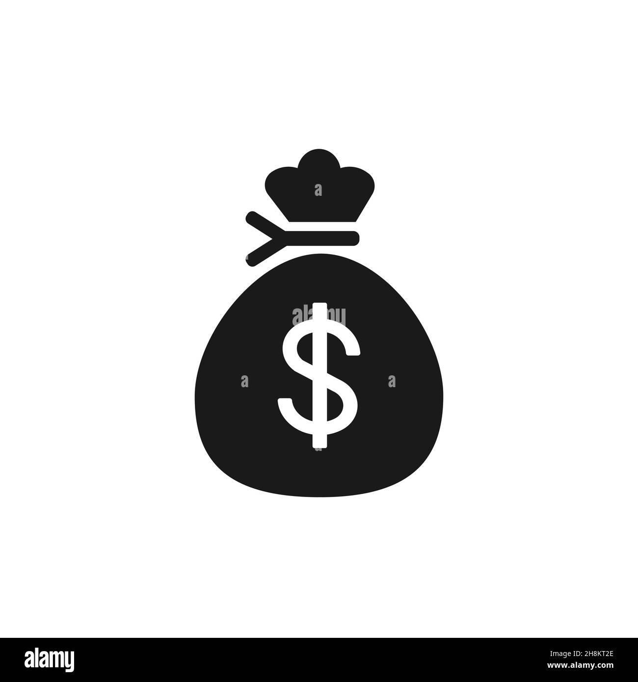 Geldbeutel-Symbol, Tasche mit Dollar-Vektor isoliert auf weißem Hintergrund Stock Vektor