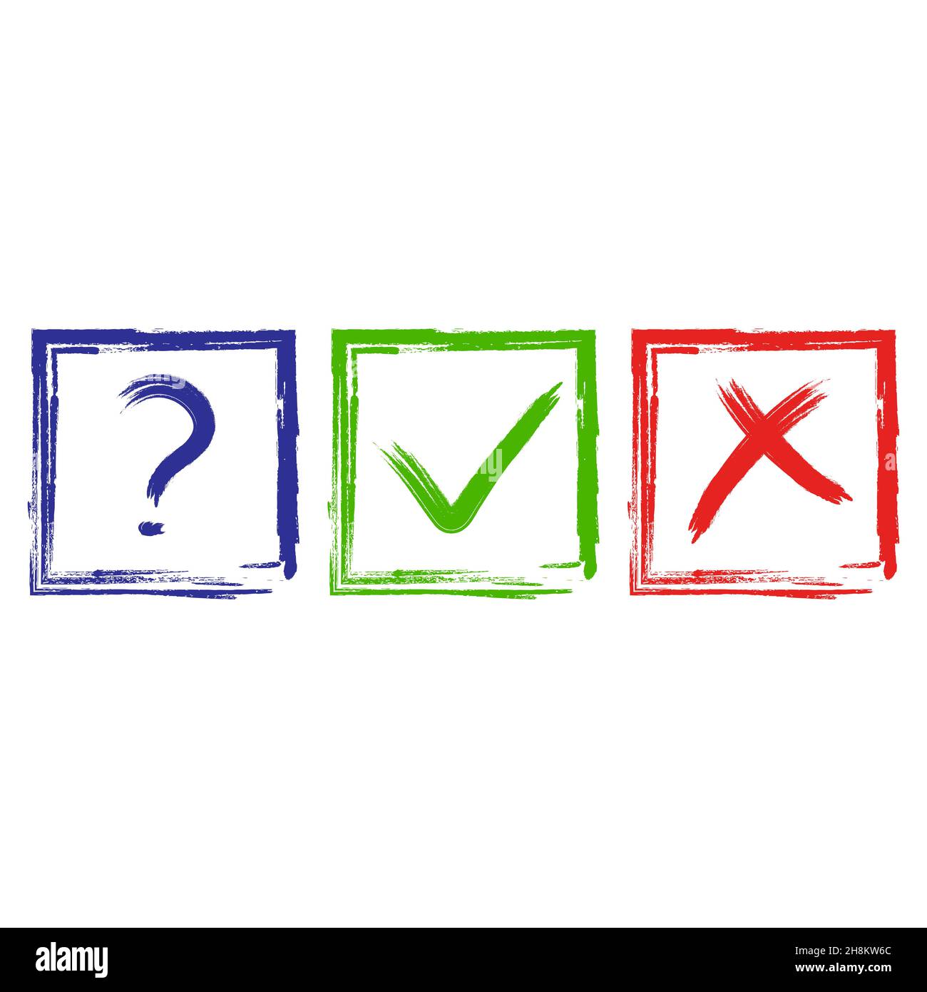 vektor-grüne und rote Darstellung der Häkchen Stock Vektor