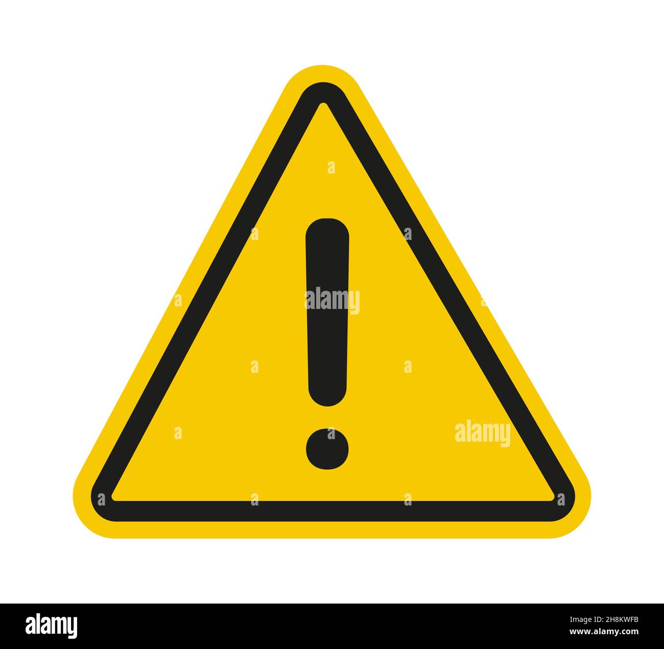 Warnschild Aufkleber. Vektordesign-Elemente für Objekte mit gefährlichen Teilen. Stock Vektor