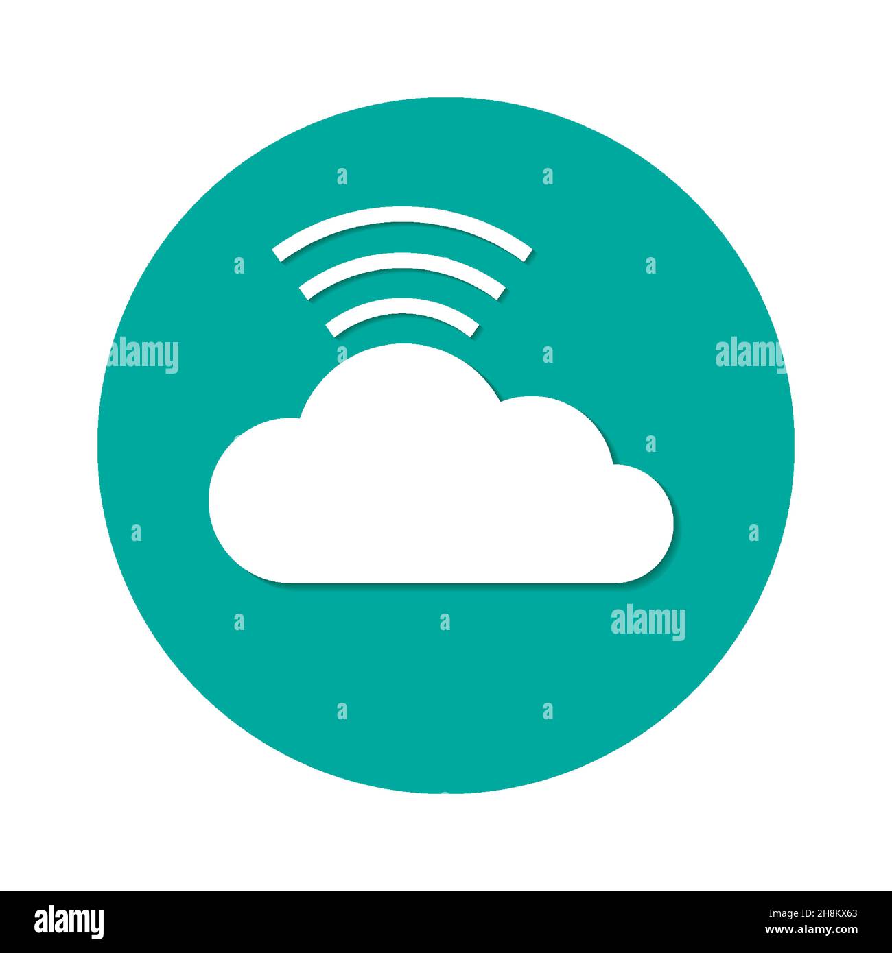 Wolke mit WiFi-Symbol. Symbol für Wireless-Netzwerk. Wi-Fi-Zone. Stock Vektor