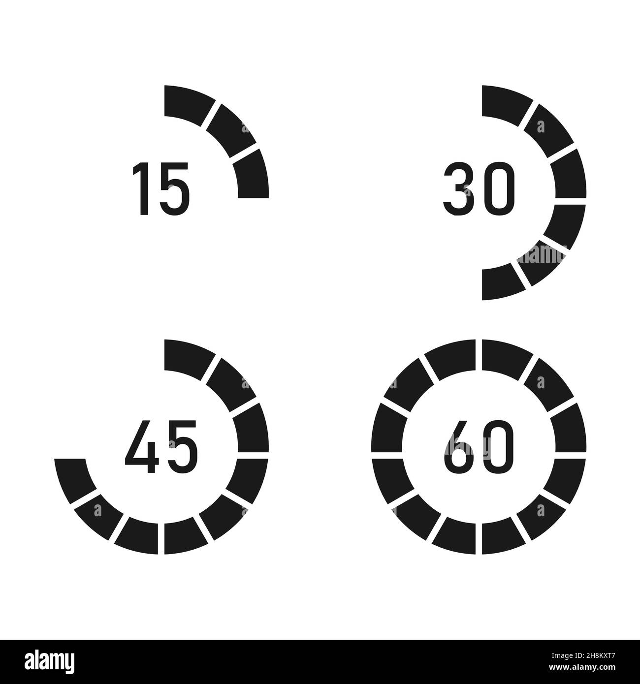 Digitaler Timer, einfaches Schwarzweißbild Stock Vektor