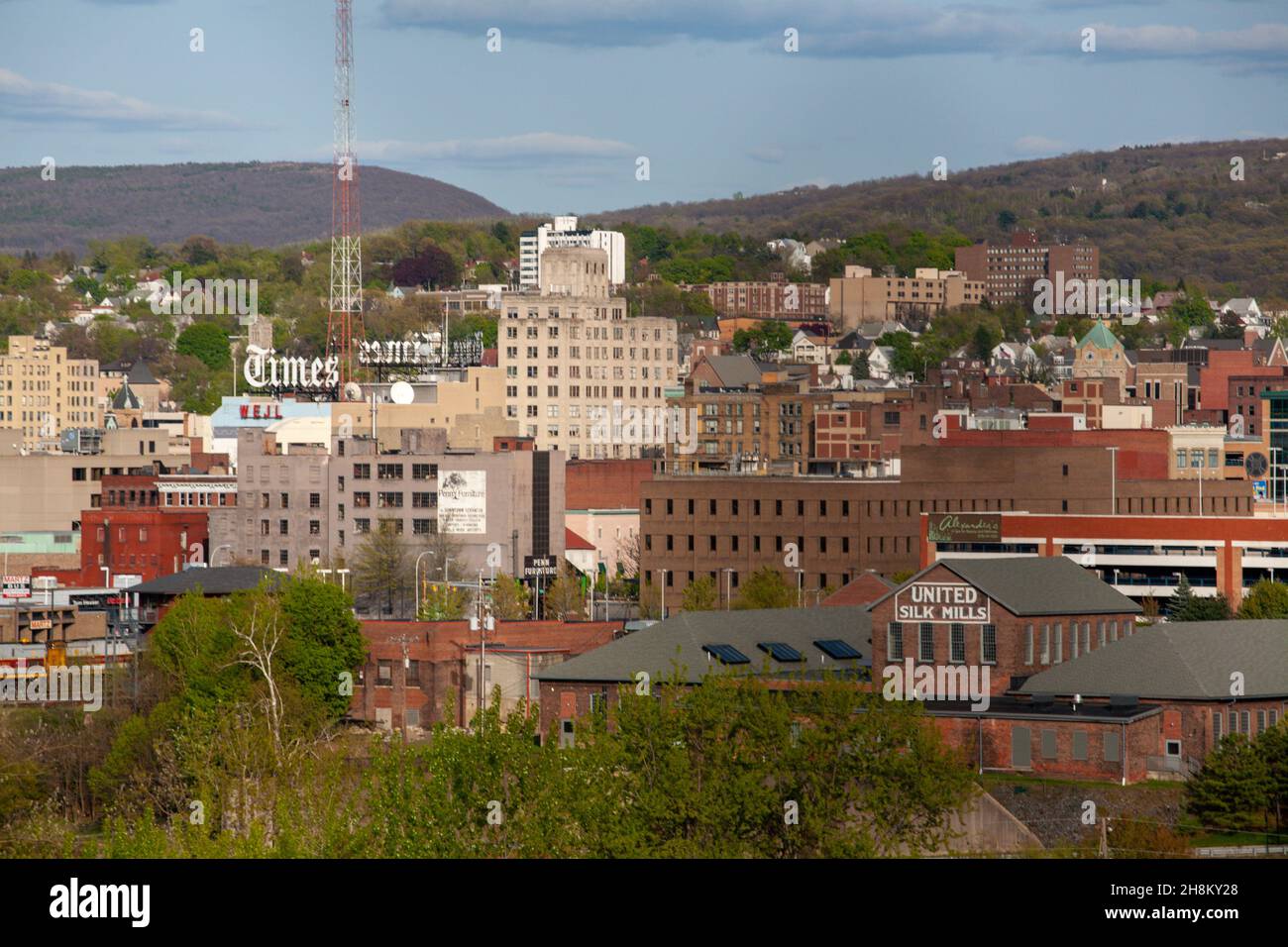 Skyline von Scranton, Pennsylvania Stockfoto